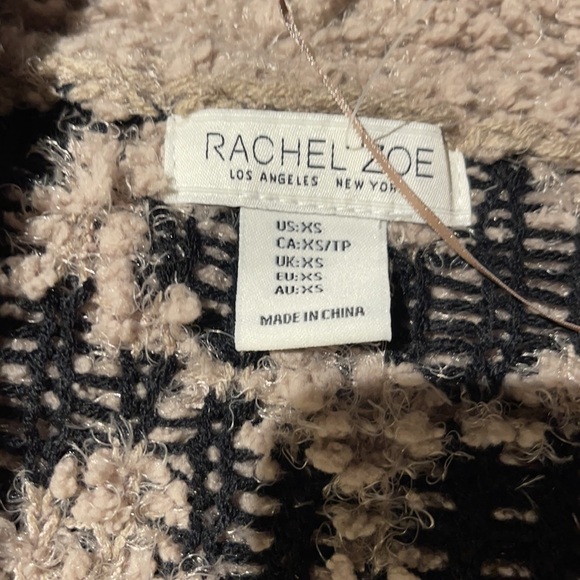 Rachel Zoe Cardigan long sleeve with open front XS, animal print, tan-black - Picture 3 of 4